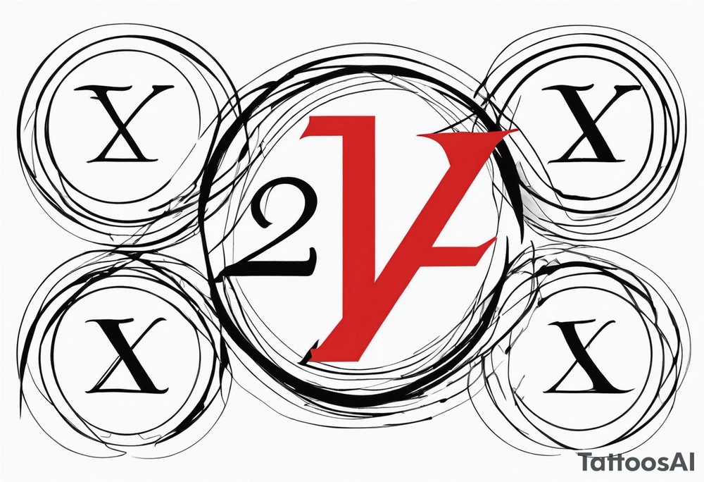 July 23 in black, with a red X over the 23, then July 24 right under it tattoo idea