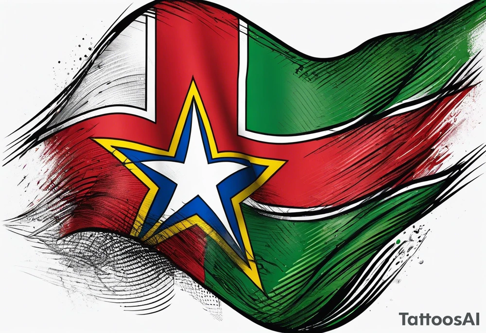 Sao Tome and Principe flag tattoo idea