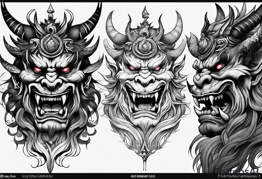Oni demon tattoo idea