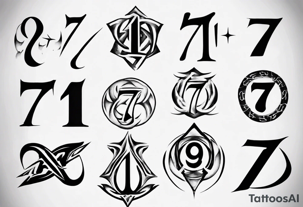 Merge in one the number 7, 11 and INFINITE SYMBOL tattoo idea