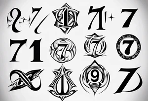 Merge in one the number 7, 11 and INFINITE SYMBOL tattoo idea