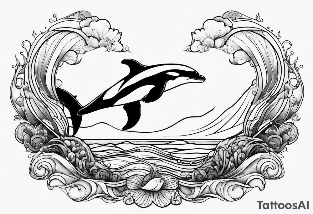 Killer whale outline with no shading tattoo idea Killer whale outline with no shading tattoo idea
