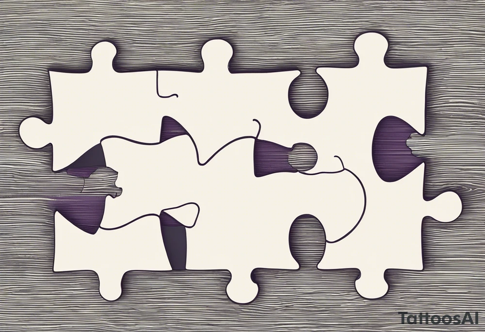 Interlocking Puzzle Pieces
   Concept: Two outlined puzzle pieces that are interlocking or fit together perfectly, symbolizing how you and your sister were connected. One of the puzzle pieces could have the small, filled-in heart inside it.
   Text: “To my favorite sister” could be placed underneath or along the curve of your ankle, maintaining your sister’s handwriting. You could position the text so it wraps slightly around the interlocking pieces. tattoo idea