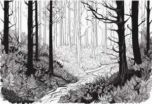 Living forest transitioning to a dead forest tattoo idea