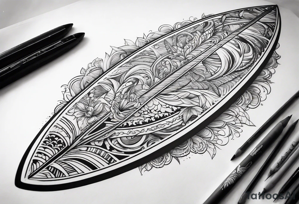 Surfboard real tattoo idea