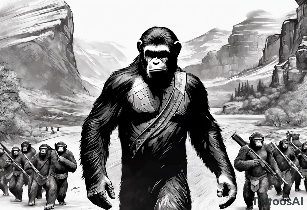 Caesar from the movie planet of the apes tattoo idea