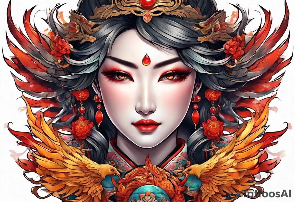 phoenix mask tattoo idea
