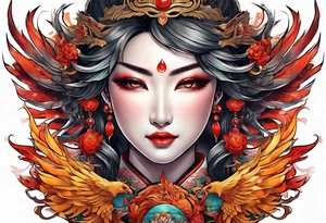 phoenix mask tattoo idea