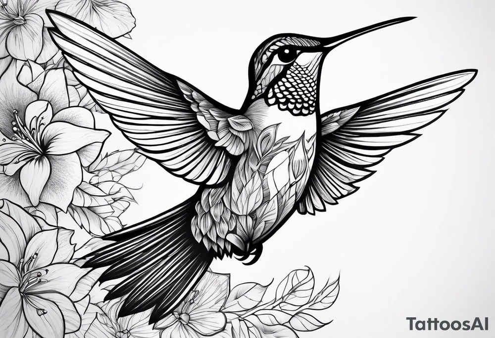 hummingbird simple tattoo idea