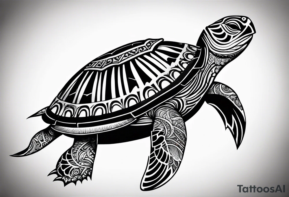 Turtle Polynesian, tribal tattoo tattoo idea