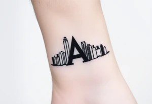 Atlanta city skyline with the A logo tattoo idea