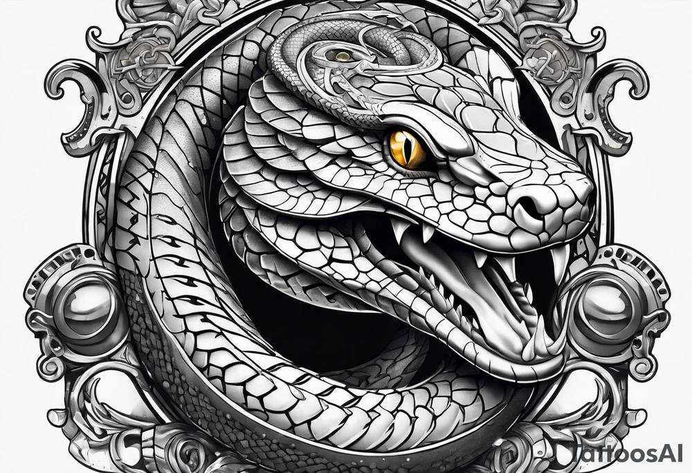 snake in steampunk tattoo idea
