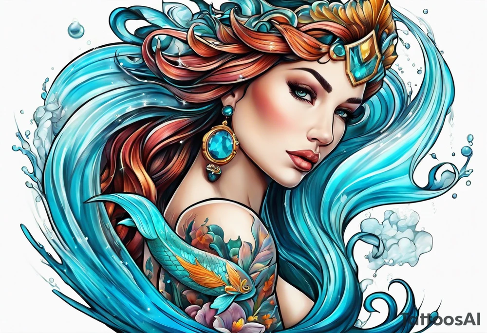 Aquarius, water bearer, tattoo idea