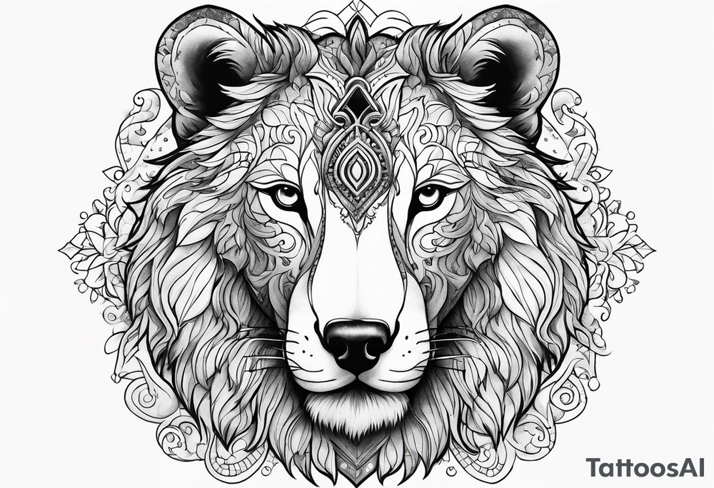 Animal cute , celestial, cross, tattoo idea