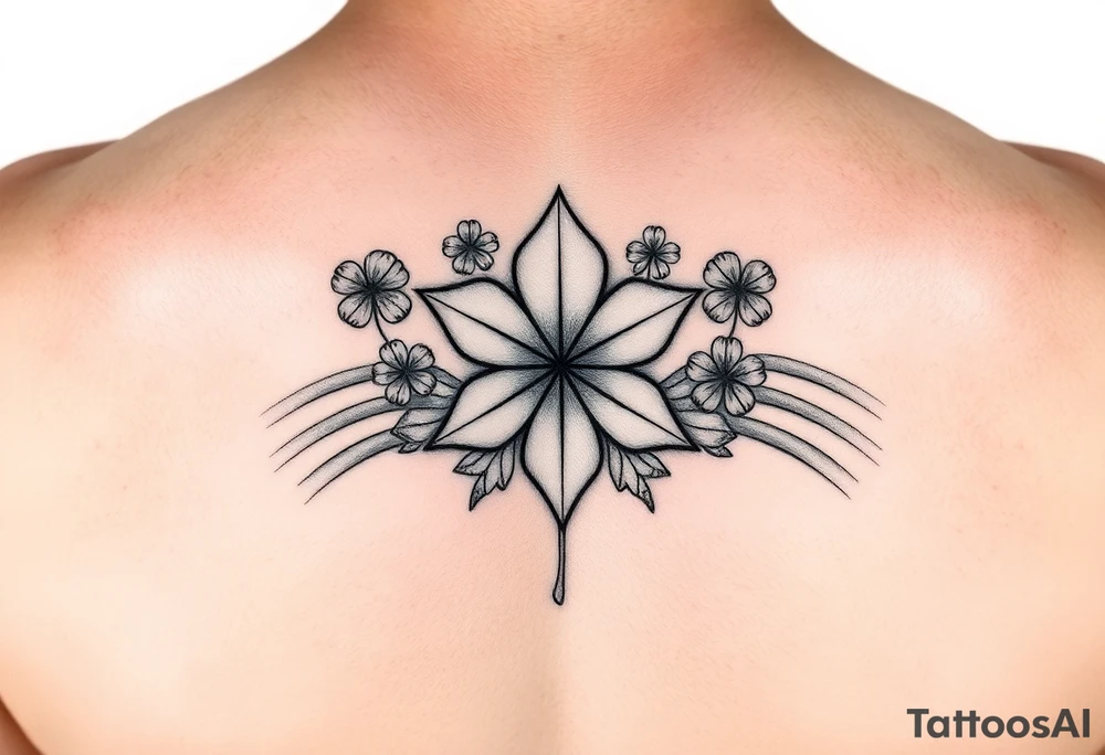 Star four leaf clovers and rainbows tattoo idea