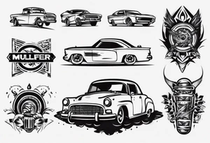 Car muffler tattoo idea