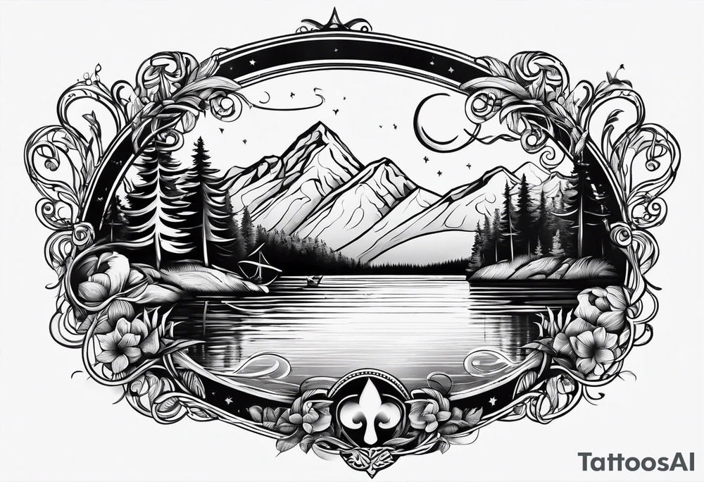 Lake life infinity sign tattoo idea