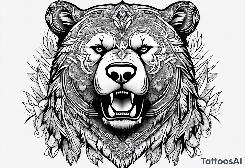 Snow bear warrior tattoo idea