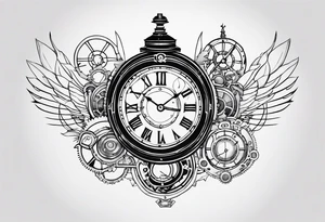 Steampunk clock tattoo idea