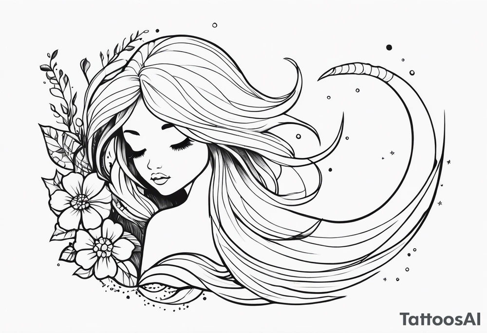 cute meramaid tattoo idea