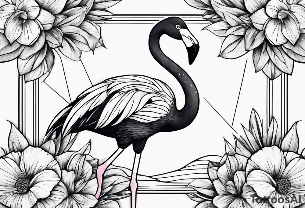 cute flamingo tattoo idea
