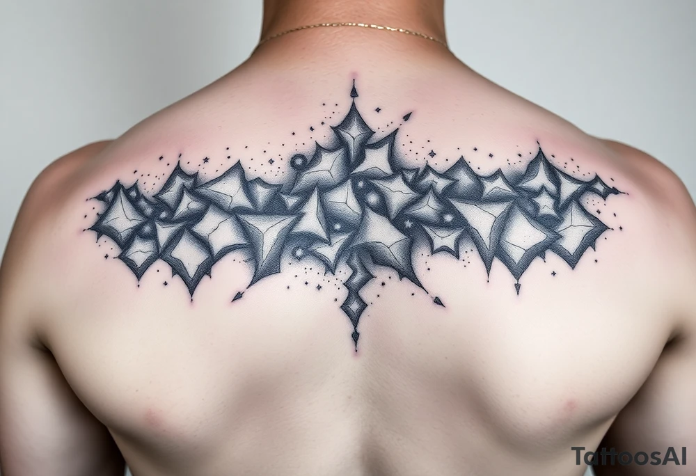 cover up tattoo of the milky way that covers the upper portion of the back tattoo idea