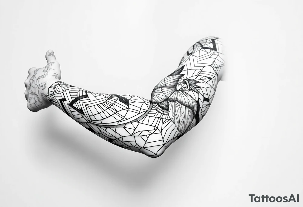bold line ornamentaali tattoo idea