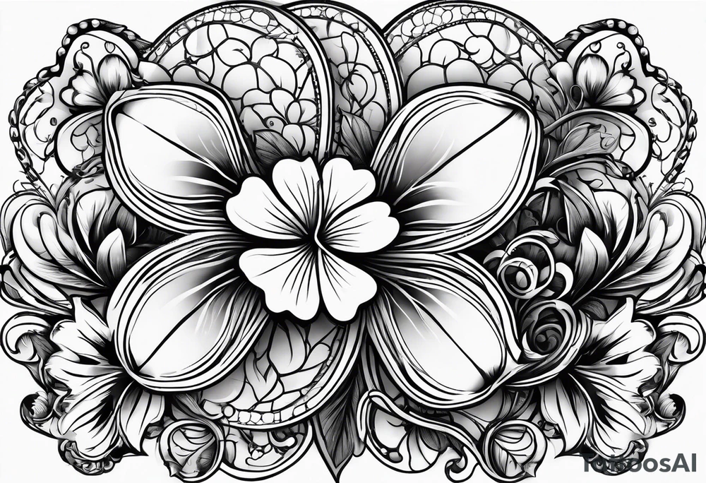 a single three leaf clover with vine tattoo idea