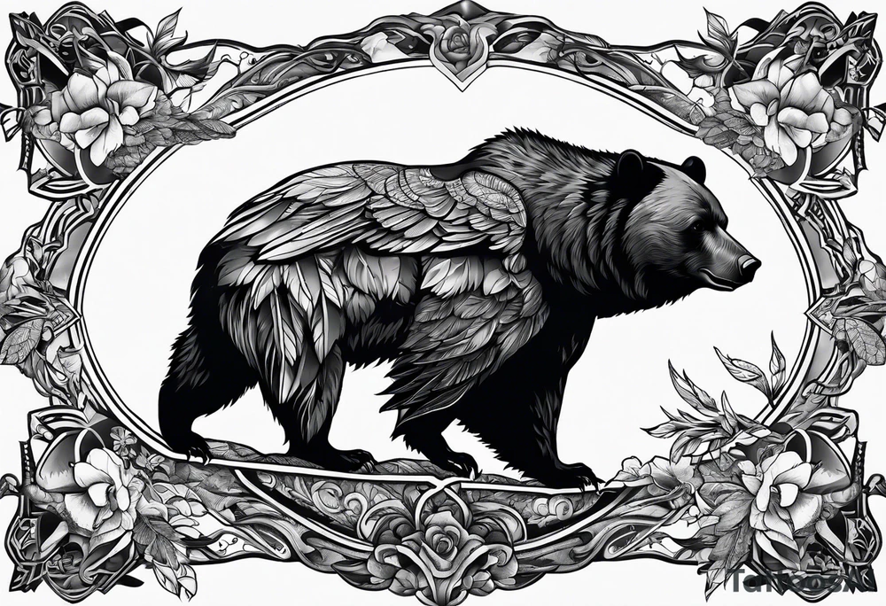 bear and raven tattoo idea