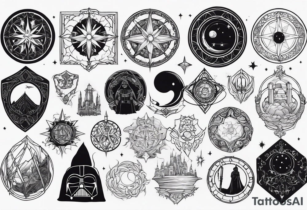 Lord of the rings, star wars, doctor who tattoo idea