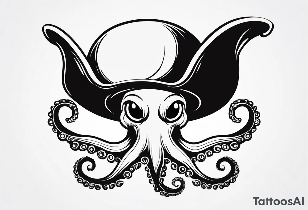 octopus wearing a pirate hat tattoo idea