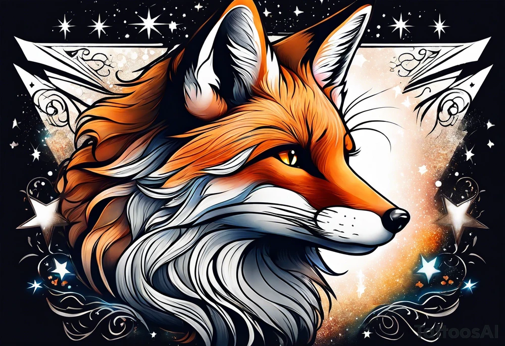 fox looking at the stars tattoo idea