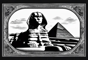 The Great Sphinx of Giza breaking the pyramids of Egypt tattoo idea
