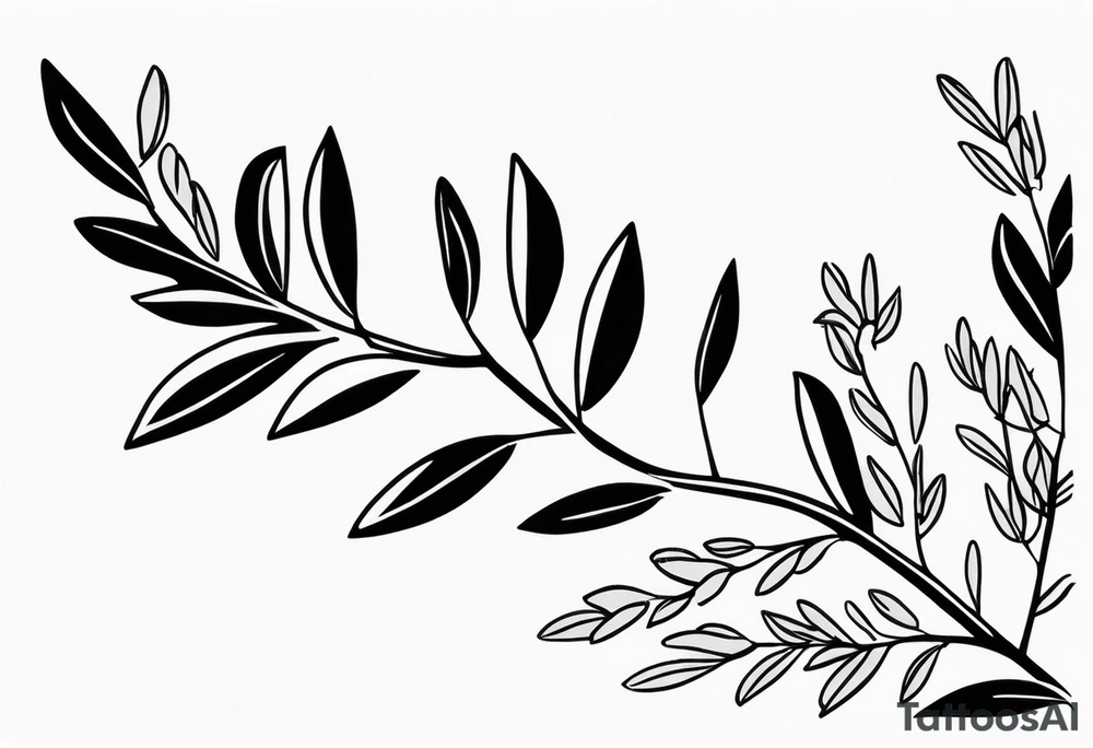 medium sized olive branch for bicep tattoo idea
