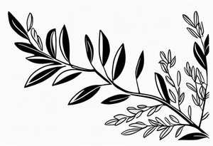medium sized olive branch for bicep tattoo idea
