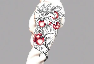 Pepper plant, peach tree tattoo idea