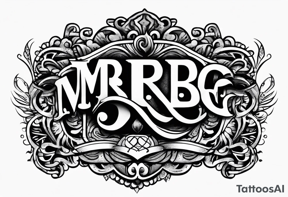 logo-type tattoo word "MRBG" tattoo idea