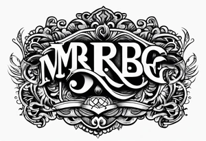 logo-type tattoo word "MRBG" tattoo idea