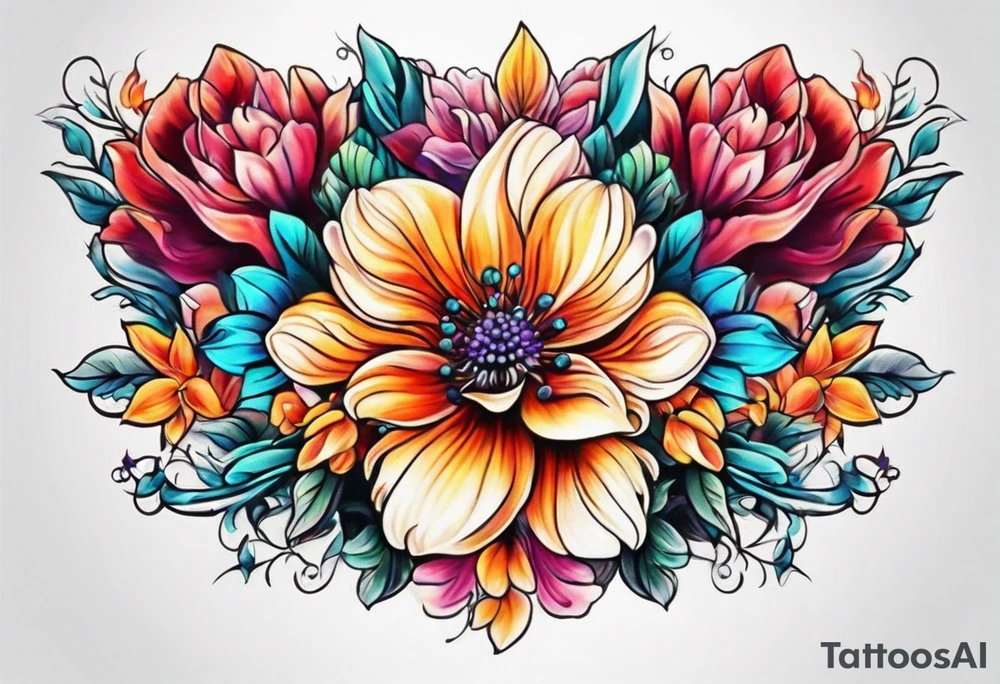 Floral Space Spine Tattoo tattoo idea