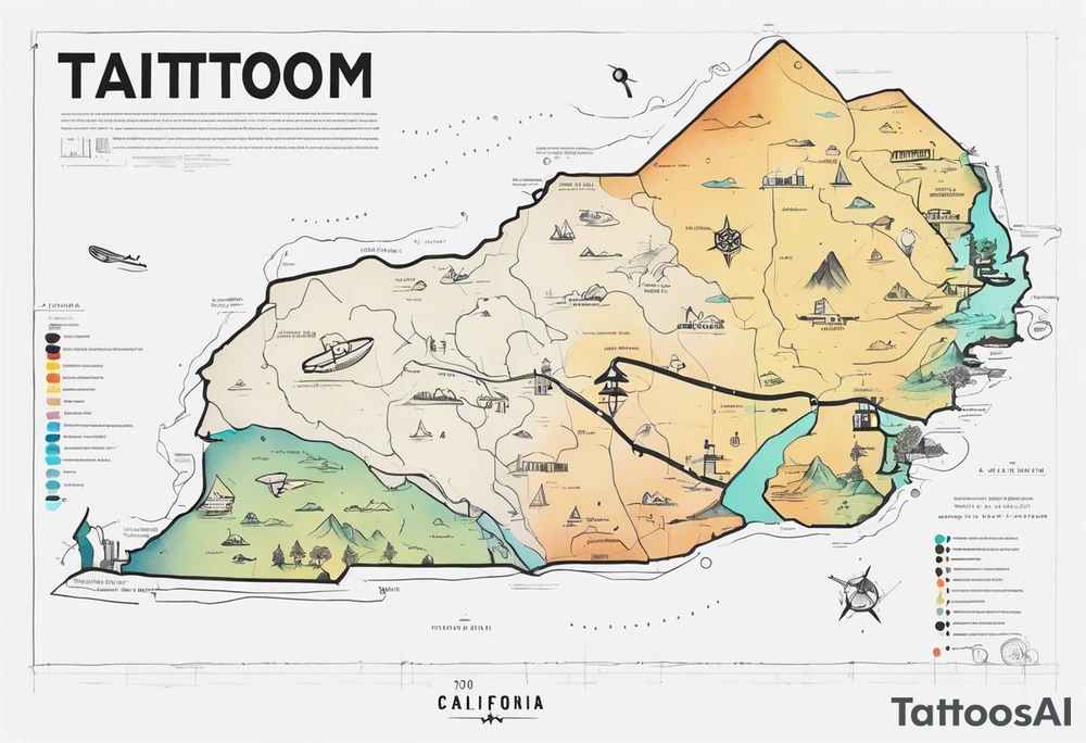 Roadmap from California 1:10000 tattoo idea