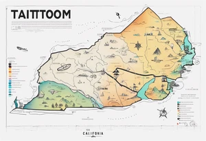 Roadmap from California 1:10000 tattoo idea