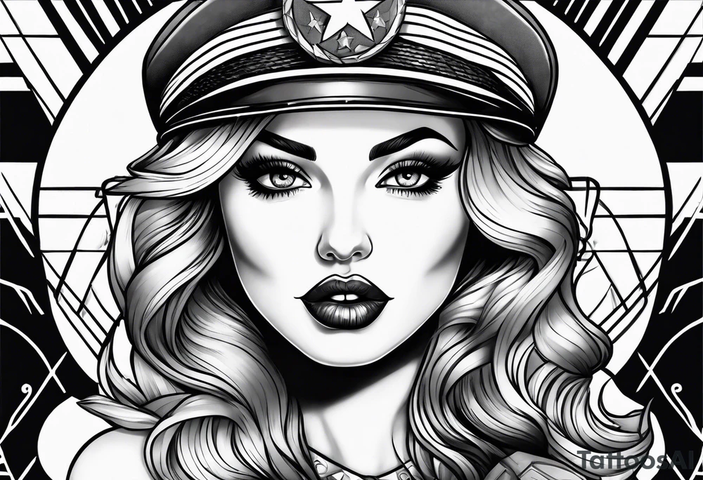 World war 2 pinup girl tattoo idea