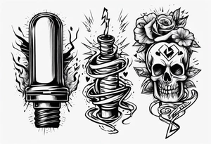 electric switch between love and hate tattoo idea