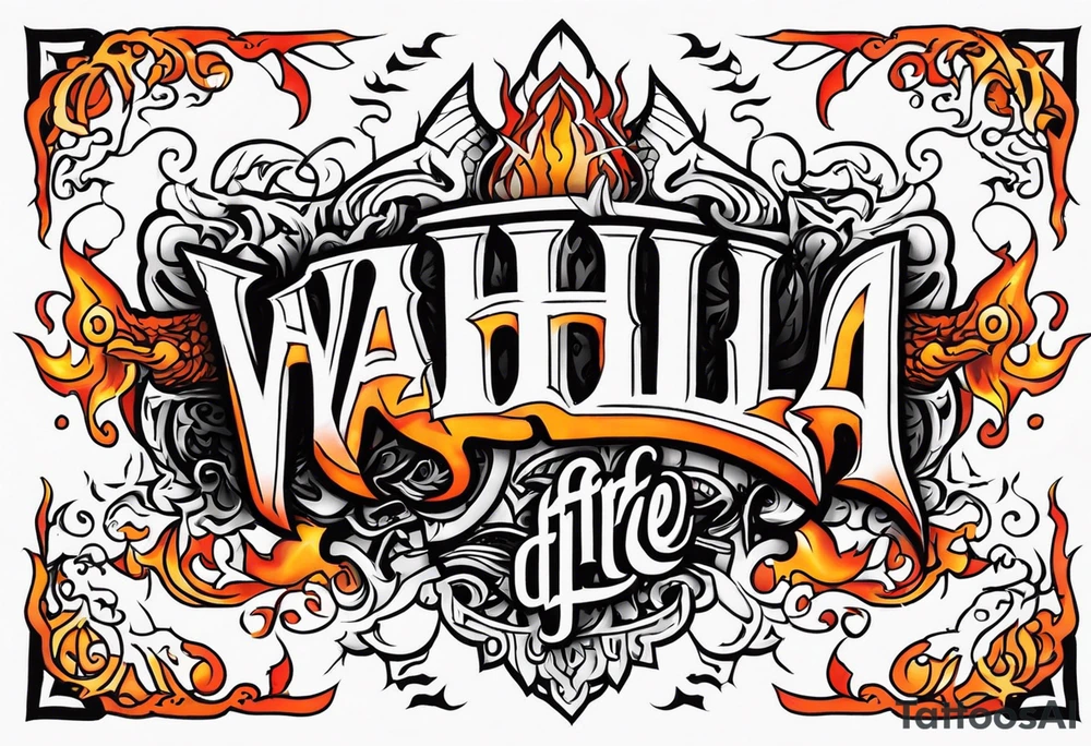 Valhalla on  fire tattoo idea