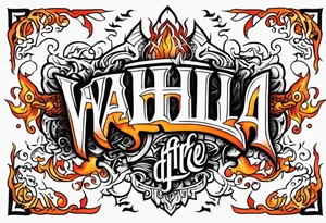 Valhalla on  fire tattoo idea