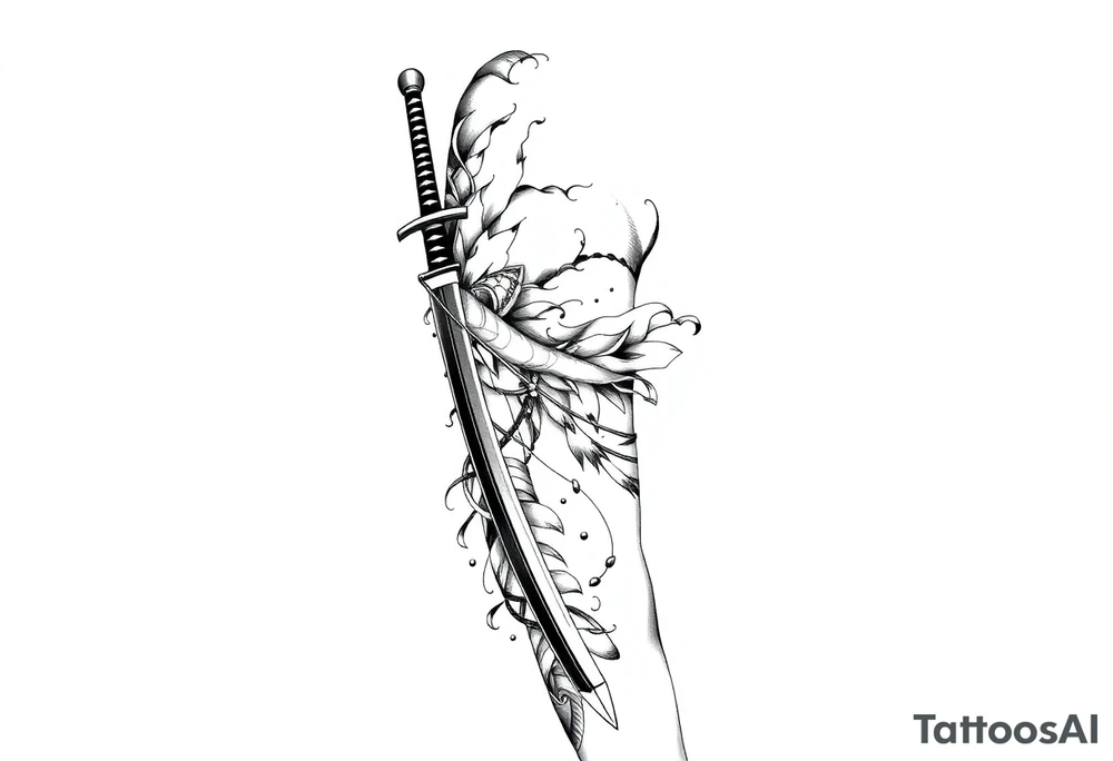 Japanese samurai katana tattoo idea