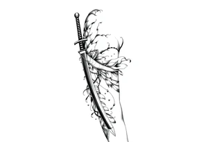 Japanese samurai katana tattoo idea