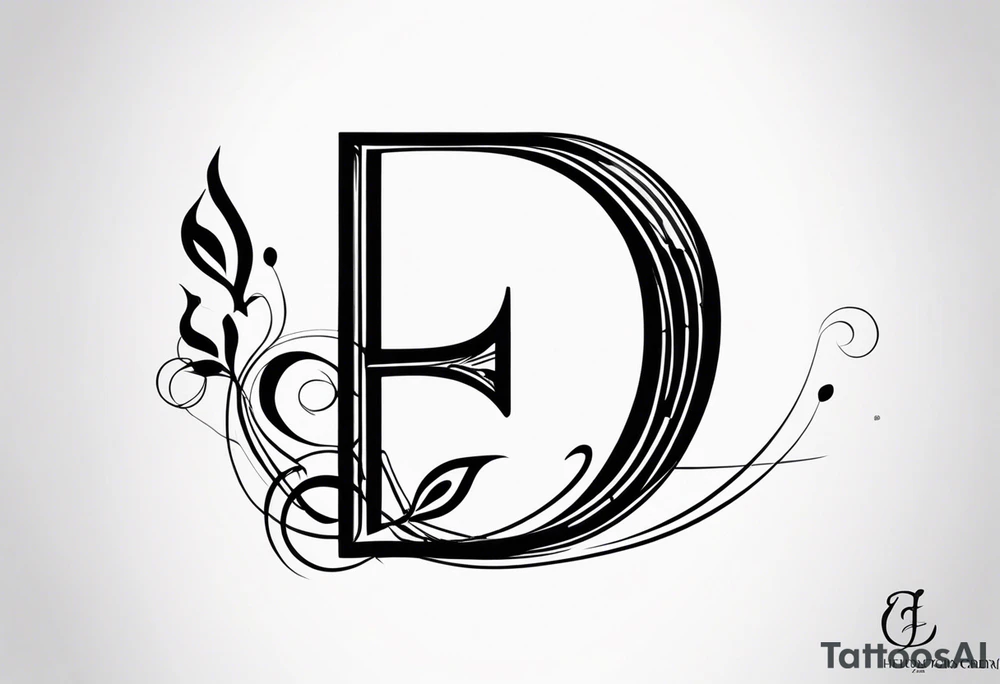 Simple minimalist tattoo depicting musical notes in the shape of letters “l” and “r” tattoo idea