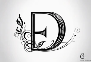Simple minimalist tattoo depicting musical notes in the shape of letters “l” and “r” tattoo idea
