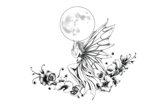 Fairy queen titania under the moon tattoo idea